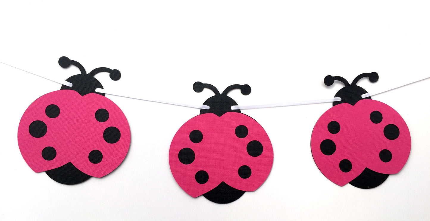 Ladybug Garland Pink and Black
