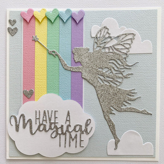 Fairy Pastel Rainbow birthday card.