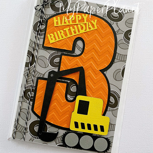 Age Construction Truck or Digger Birthday Card
