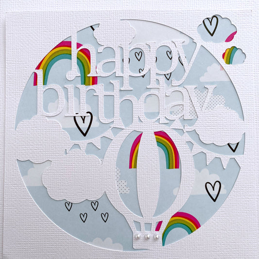 Hot Air Balloon birthday card.