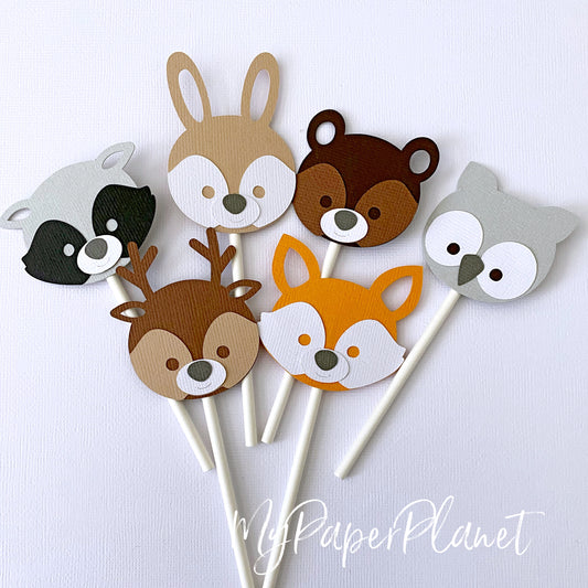 Woodland Animal Cupcake Toppers. Forest critters.