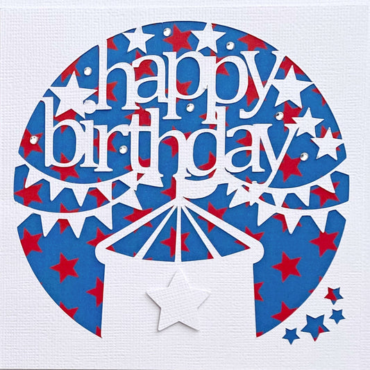 Circus Happy Birthday card. Big Top greeting card.