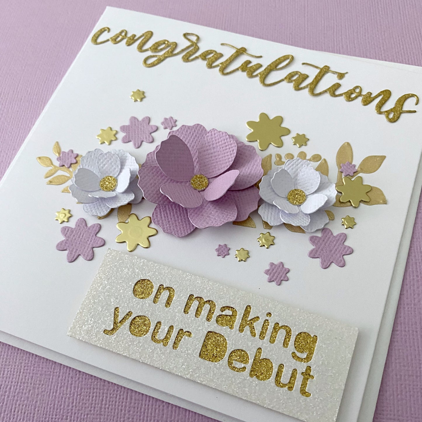 Floral debutante card, congratulations on debut.