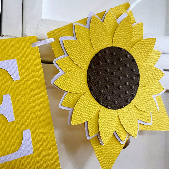 Sunflower ONE Banner. First birthday bunting.