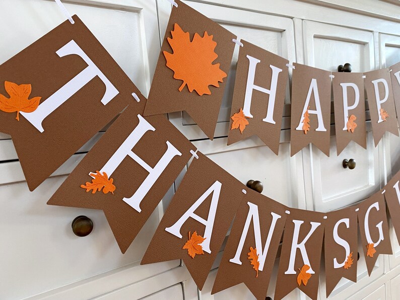 Happy Thanksgiving banner, seasonal decor.